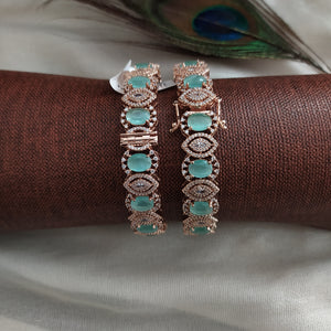 Mesmerizing Rose Gold Openable Zircon Bangles