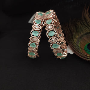 Mesmerizing Rose Gold Openable Zircon Bangles