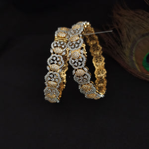 Vibrant Design Dual Tone Openable Bangles 