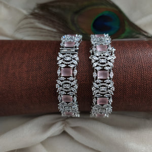 Openable amazing Silver Plated Zircon Bangles 