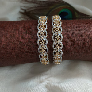 Beautiful Gold and Silver Plated Stylish Zircon Bangles
