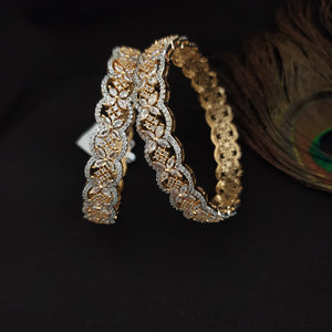 Beautiful Gold and Silver Plated Stylish Zircon Bangles
