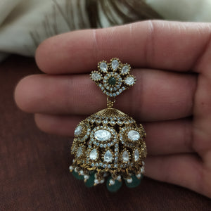 A Symphony of Victorian Elegance: The Uncut Polki & Moissanite Victorian Jhumki Collection