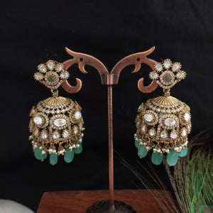 A Symphony of Victorian Elegance: The Uncut Polki & Moissanite Victorian Jhumki Collection
