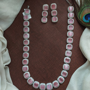 Trending Big AD Stones Long Haram Set in Rhodium Finish