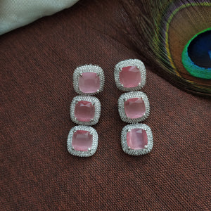 Trending Big AD Stones Long Haram Set in Rhodium Finish