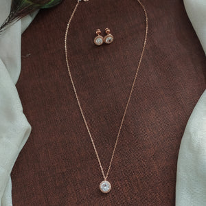 Chain with Pendant and Studs Available in Three Finishes