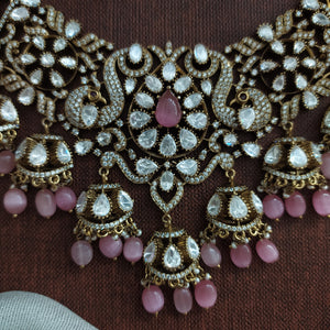 Dual Peacock Design Heavy Victorian Necklace Sets