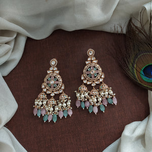 Enchanting Elegance Of Polki Uncut Stones Kundan Dangling Earrings
