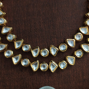 Beautiful Double Layer Polki Kundan Necklace Set