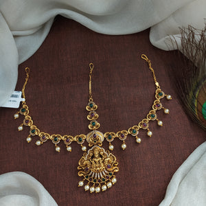 Bestow Divine Blessings Of The Lakshmi Ji Kemp Stone Antique Tikka Set