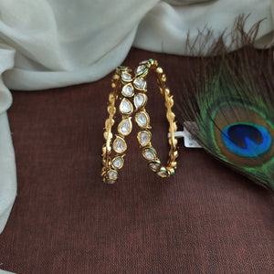Sonal Fashion's Regal Radiance Gold Plated Polki & Kundan Bangles