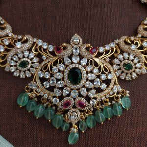 Gold Plated Moissanite Stone Amazing Choker Set