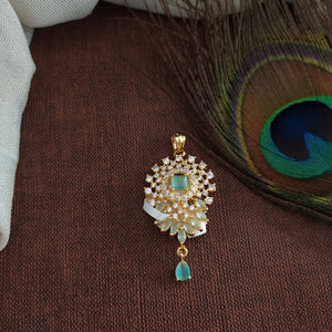 Dazzling Delights Of The Sparkling Gold-Plated Zircon Pendant Set