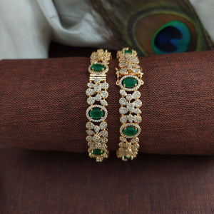 Dazzling Design Gold Plated Zircon Diamond Bangles 