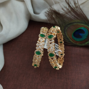 Dazzling Design Gold Plated Zircon Diamond Bangles 