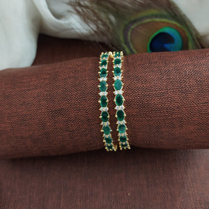 Beautiful Dual Color Colors Gold Plated Zircon Bangles