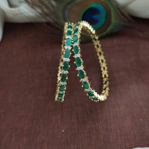 Beautiful Dual Color Colors Gold Plated Zircon Bangles