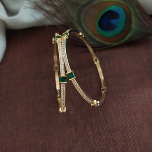 Simple Yet Elegant Gold Plated Zircon Bangles Collection