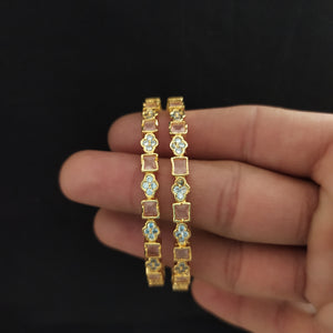 Enchanting Blooms for Your Wrist: The Floral Design Gold-Plated Zircon Bangles 