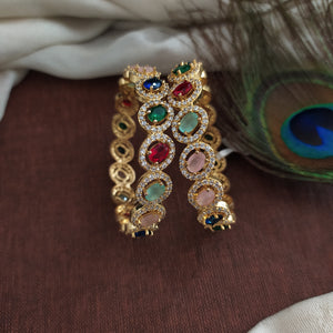 Mesmerizing Gold Plated Zircon Diamond Bangles