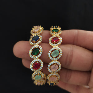 Mesmerizing Gold Plated Zircon Diamond Bangles