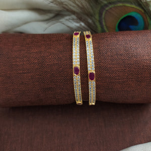 Shimmering Gold Plated Amazing Zircon Bangles