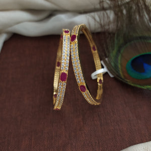 Shimmering Gold Plated Amazing Zircon Bangles