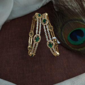 Dazzling Design Gold Plated stylish Zircon Bangles