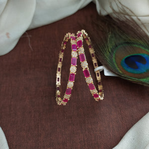 Shine on with Sophistication With The Gold-Plated Zircon Bangles 