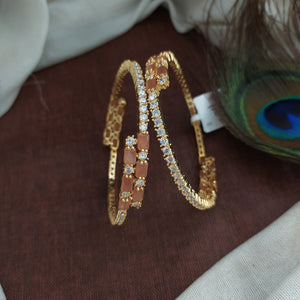 Stunning Design Gold Plated Zircon Bangles