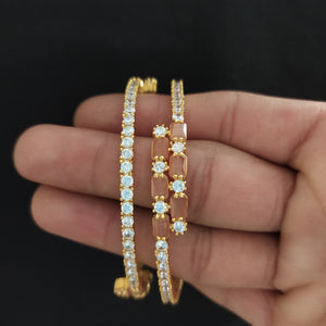 Stunning Design Gold Plated Zircon Bangles