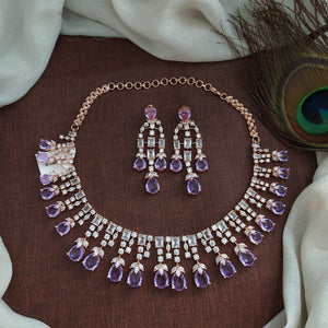 Captivate and Shine Rose Gold Plated Dangling Necklace Sets