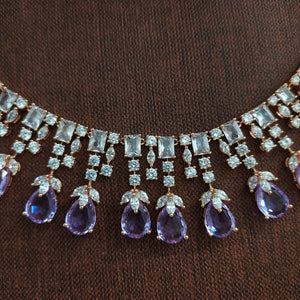 Captivate and Shine Rose Gold Plated Dangling Necklace Sets