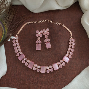 Blush & Sparkle Rose Gold Plated Zircon Necklace Sets