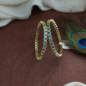 Enchanting Beautiful Design Gold Plated Zircon Bangles