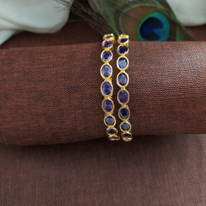 Sophisticated Latest Design Gold Plated Zircon Bangles 