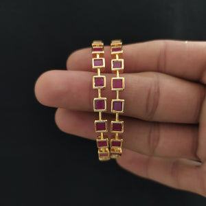 Opulent Design Gold Plated Trending Zircon Bangles 