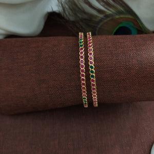 Beautiful Look Gold Plated Zircon Bangles 