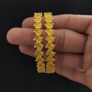Majestic Design Gold Plated Zircon Bangles 