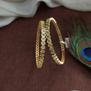 Simple And Elegant Gold Plated Zircon Bangles