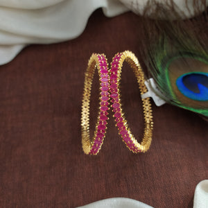 Alluring Latest Design Gold Plated Zircon Bangles 