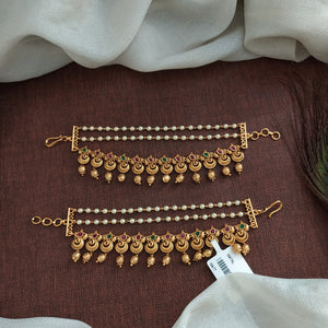 Antique Matil with Pearl Strands, Kemp, and Green Stones