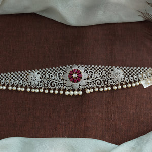 Two-Toned Elegance: Gold & Silver Plated Dual Tone Zircon Hip-Chain