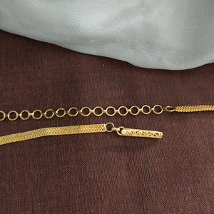 Dazzle and Define With Gold & Silver Dual-Tone Zircon Hip Chain with Pearl Dangling