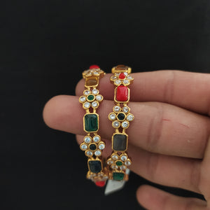 Vibrant Colors Floral Design Antique Bangles 