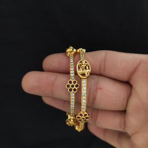 Divine Grace Antique Goddess Lakshmi Ji Floral Kemp Bangle