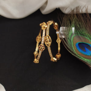 Divine Grace Antique Goddess Lakshmi Ji Floral Kemp Bangle