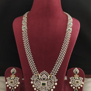 Touch of Two-Toned Brilliance Silver & Gold Zircon Long Haram Set