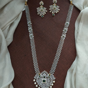 Touch of Two-Toned Brilliance Silver & Gold Zircon Long Haram Set